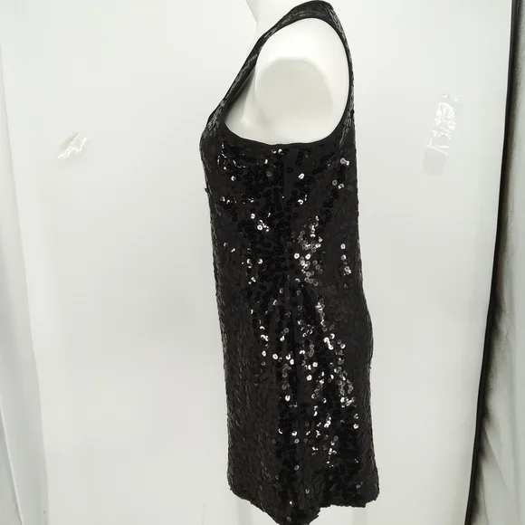 CALVIN KLEIN BLACK SLEEVELESS SEQUINED COCKTAIL DRESS SIZE 6 - Picture 4 of 7